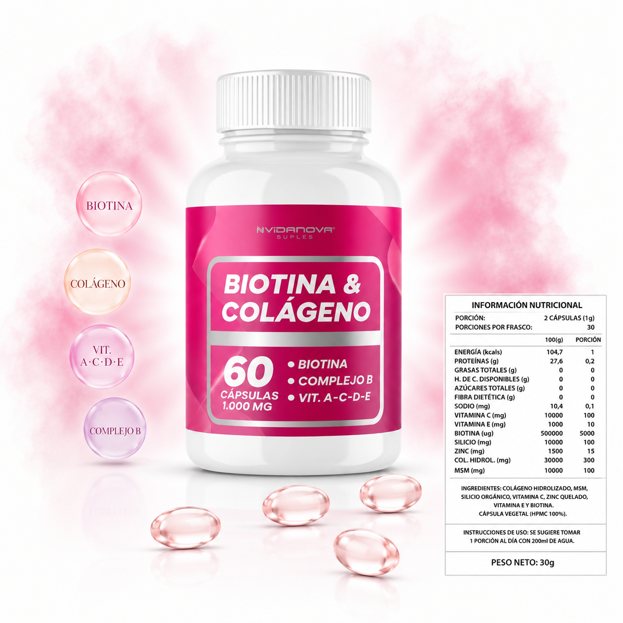 GUMMIES BIOTINA + COLÁGENO GLOW