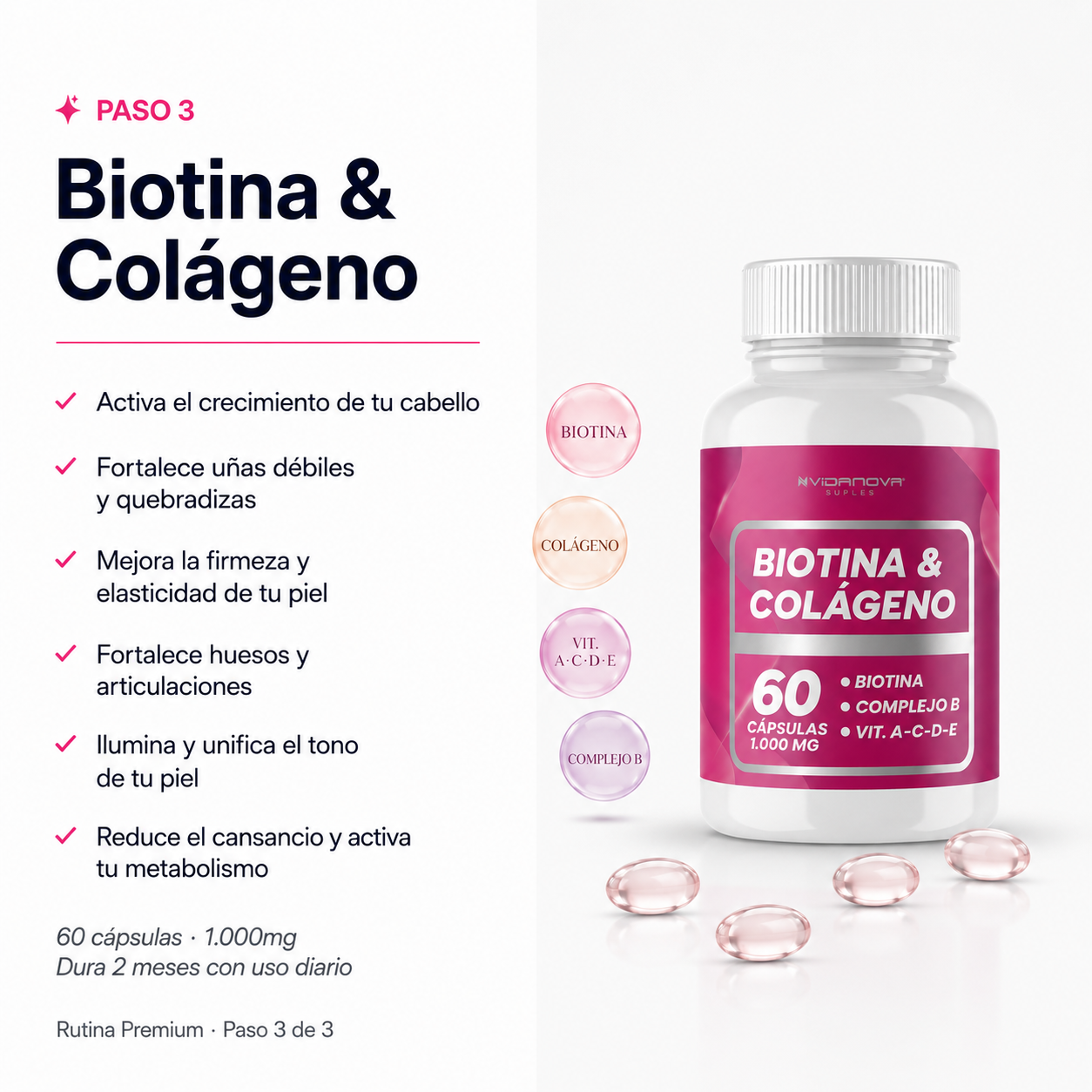 GUMMIES BIOTINA + COLÁGENO GLOW