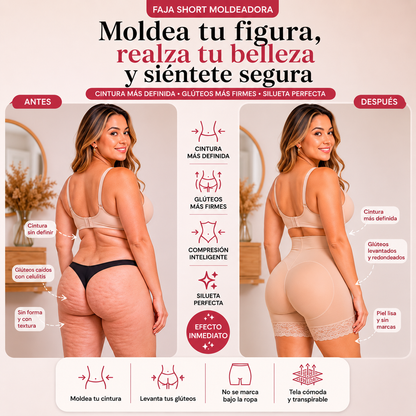 Faja Short Levanta Gluteos Aplana Abdomen