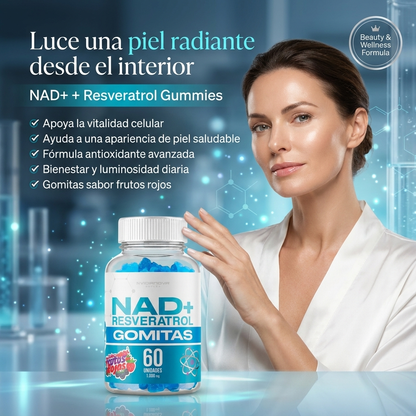 GUMMIES NAD+ RESVERATROL REJUVENECIMIENTO